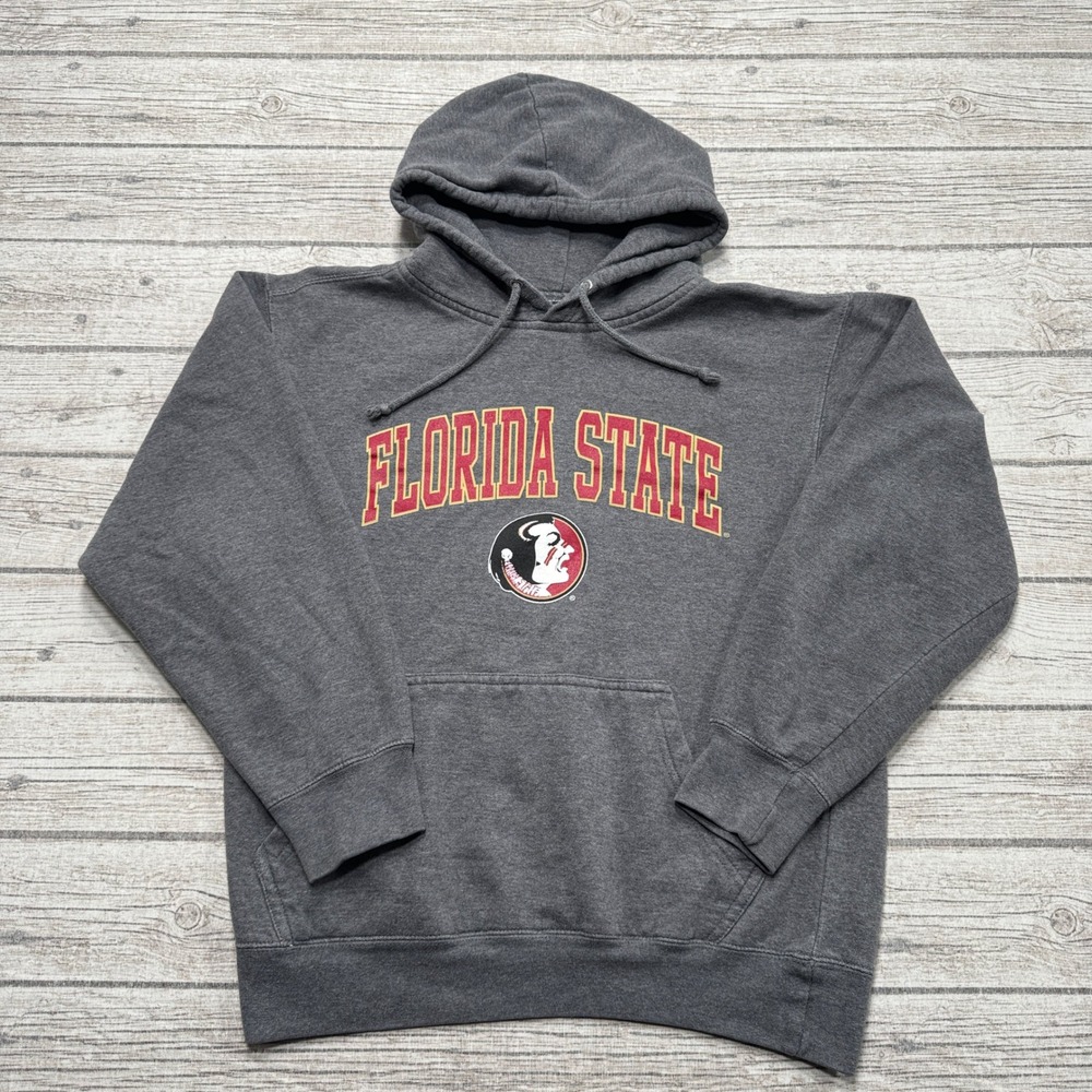Florida State Hoodie Men's S Gray FSU Seminoles Classic Fleece Pullover Varsity